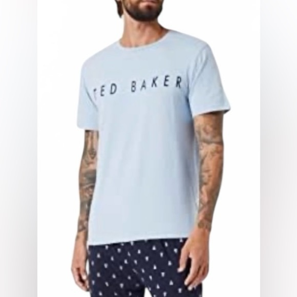 Ted Baker Other - Ted Baker Pale Blue Logo Short Sleeve Tee Men’s Size Small